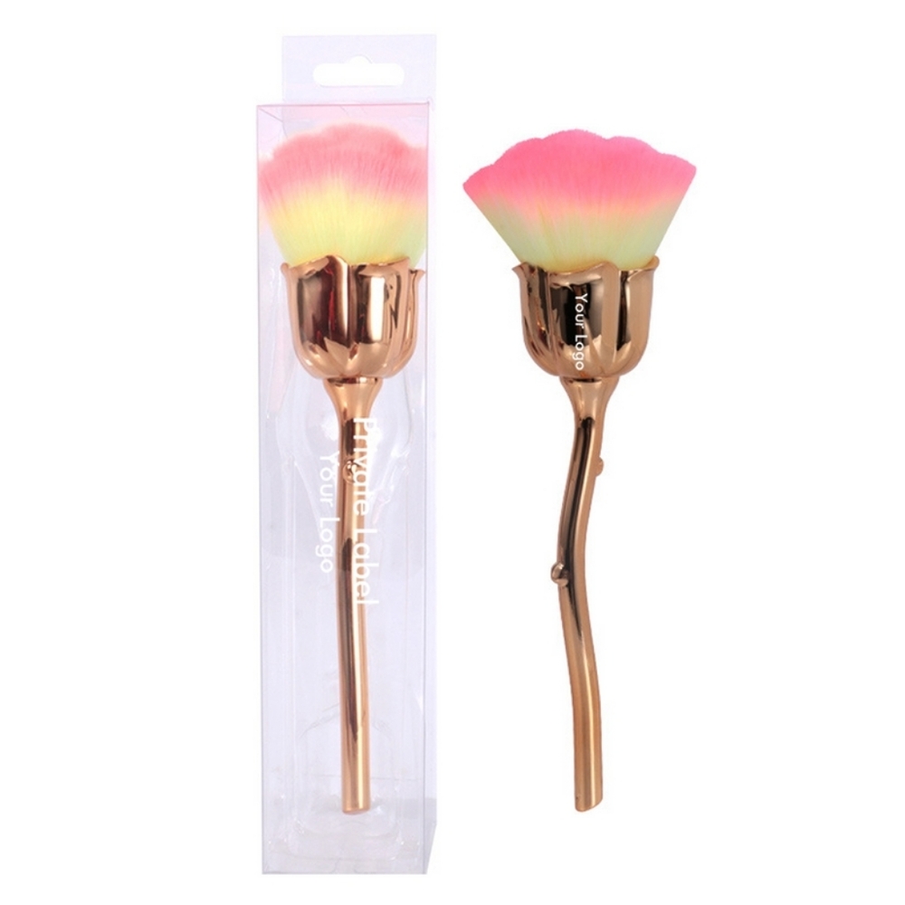 NWT LONG STEM ROSE SYNTHETIC ALL OVER FACE BLUSH BRUSH!
